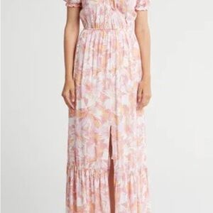 NWT Lovestitch Watercolor Floral Pink Maxi Dress